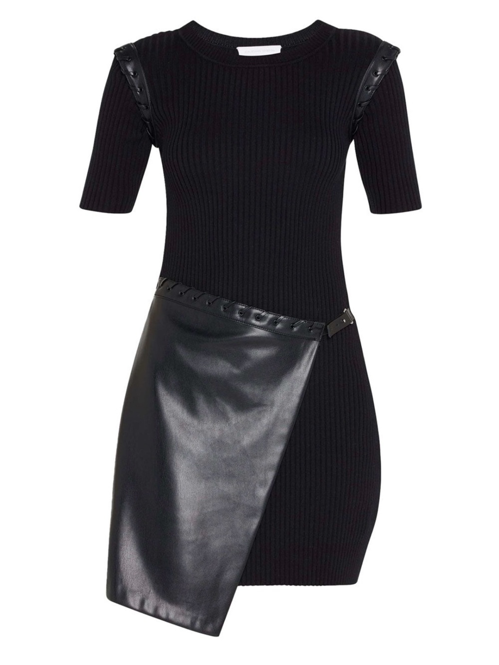 Jonathan Simkhai Gianina Vegan Leather Dress in Black